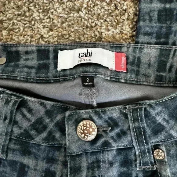 CAbi Blue Skinny Grid Jeans - Picture 4 of 6